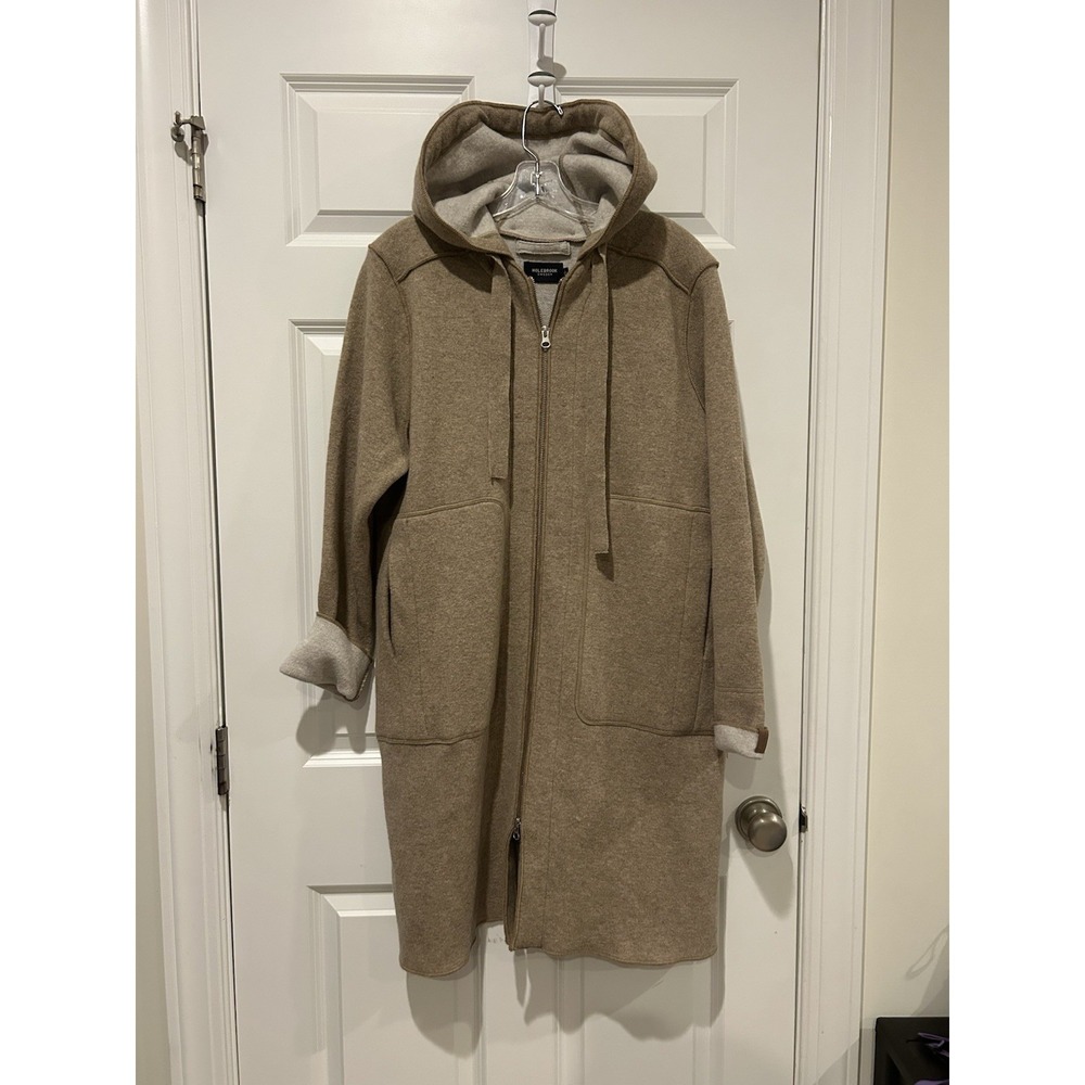 Holebrook Sweden Amber Wool Knit Hooded Coat Jacket Sand Beige Women's Large EUC